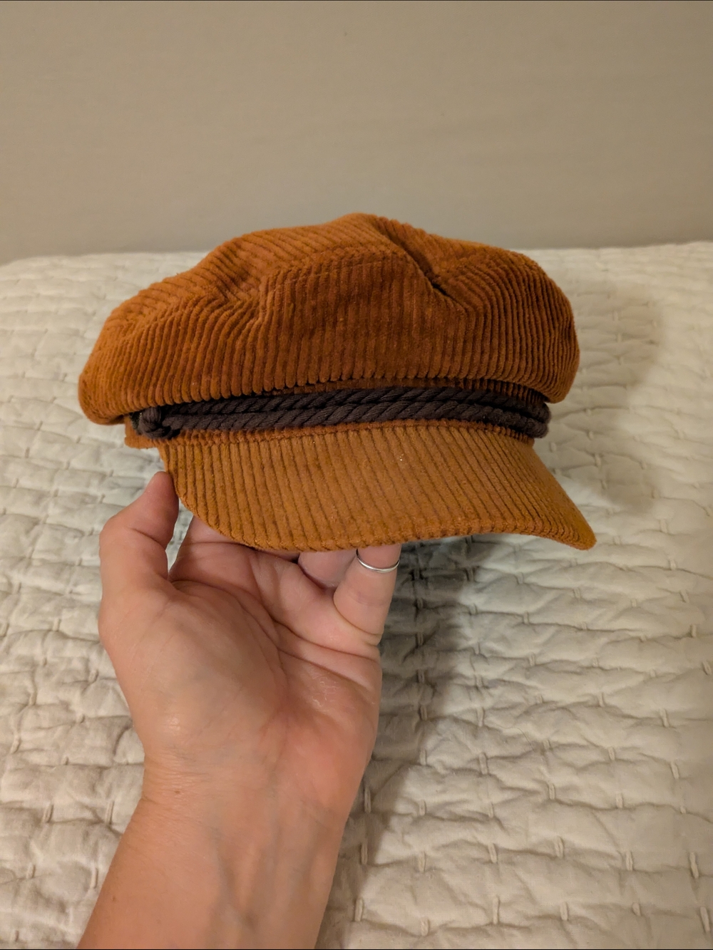 Corduroy Brixton Cap in Rust